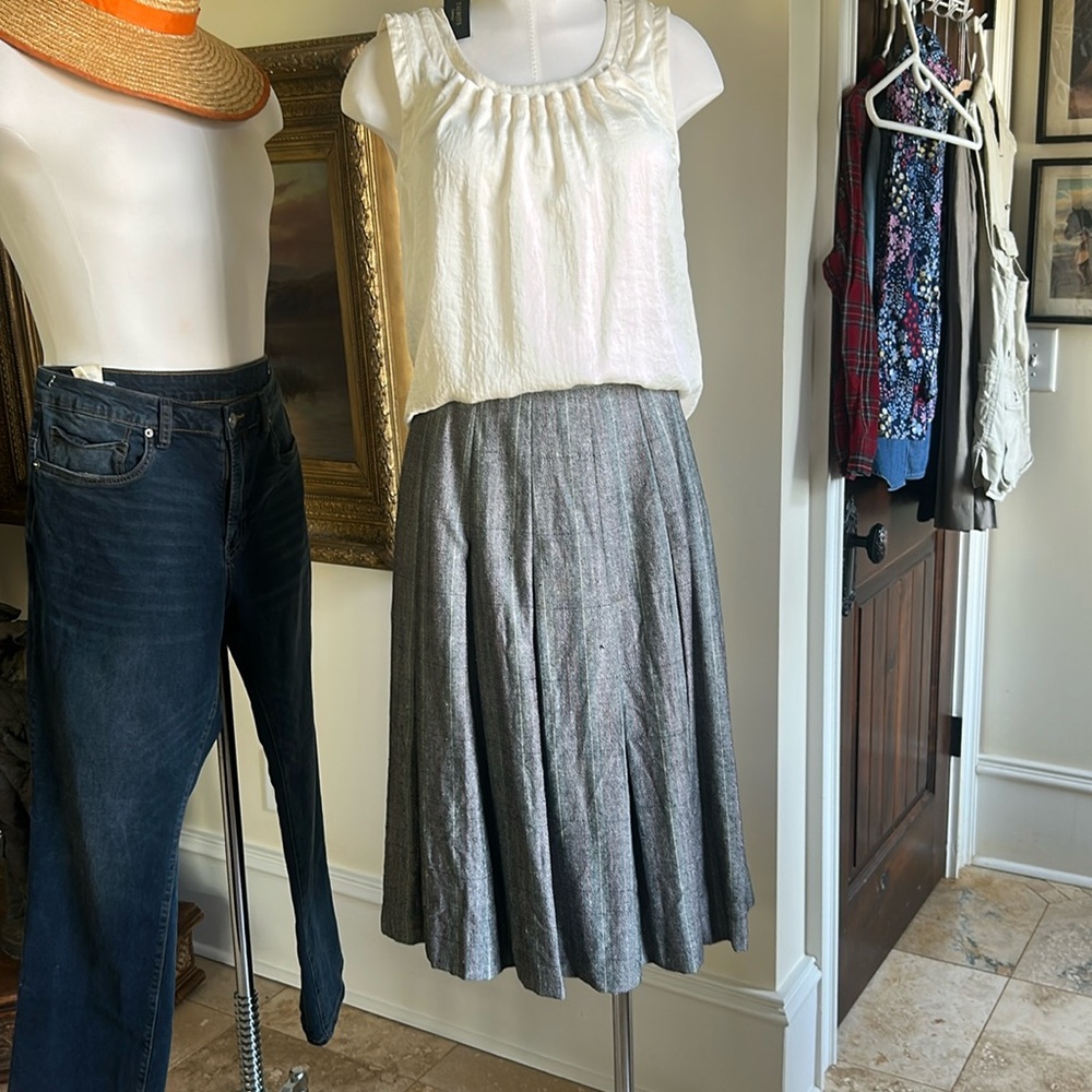 Vintage Alcott & Andrews Pleated A-Line Skirt in Grey EVC Sz 8